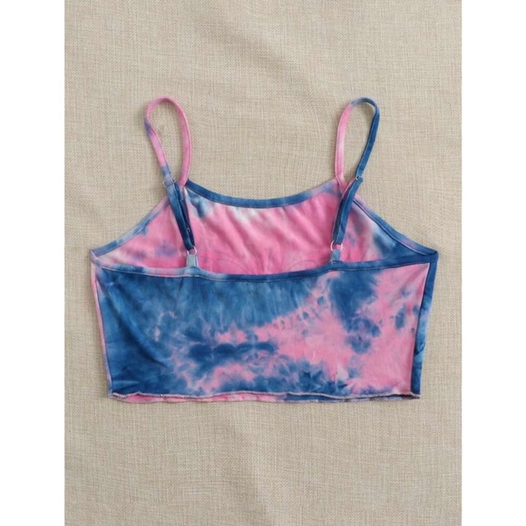 Butterfly Blue & Pink Tye Dye Crop Cami 🦋 - Picture 5 of 6